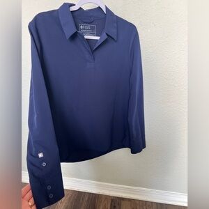 Figs Navy Blue Long Sleeve Top